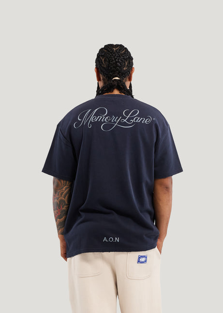 Memory Lane Monogram Embossed Tee - Vintage Black
