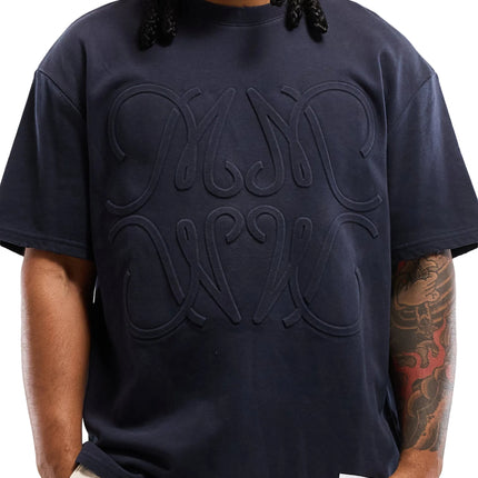 Memory Lane Monogram Embossed Tee - Vintage Black