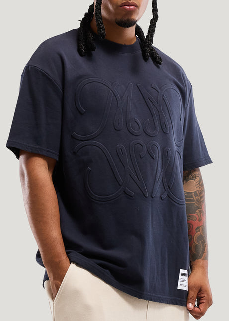 Memory Lane Monogram Embossed Tee - Vintage Black