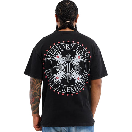 Memory Lane Cross Tee - Vintage Black