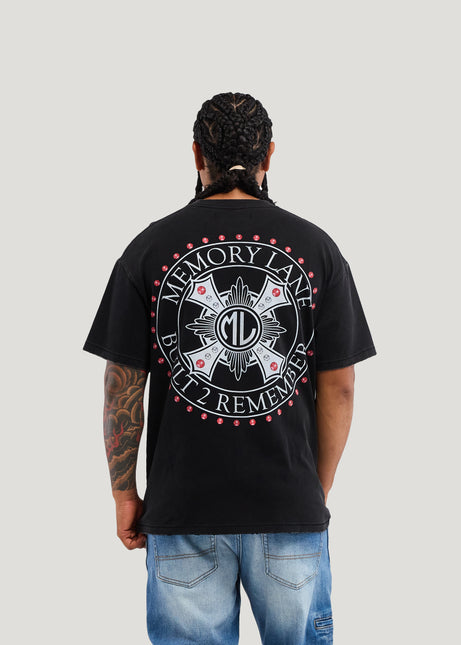 Memory Lane Cross Tee - Vintage Black