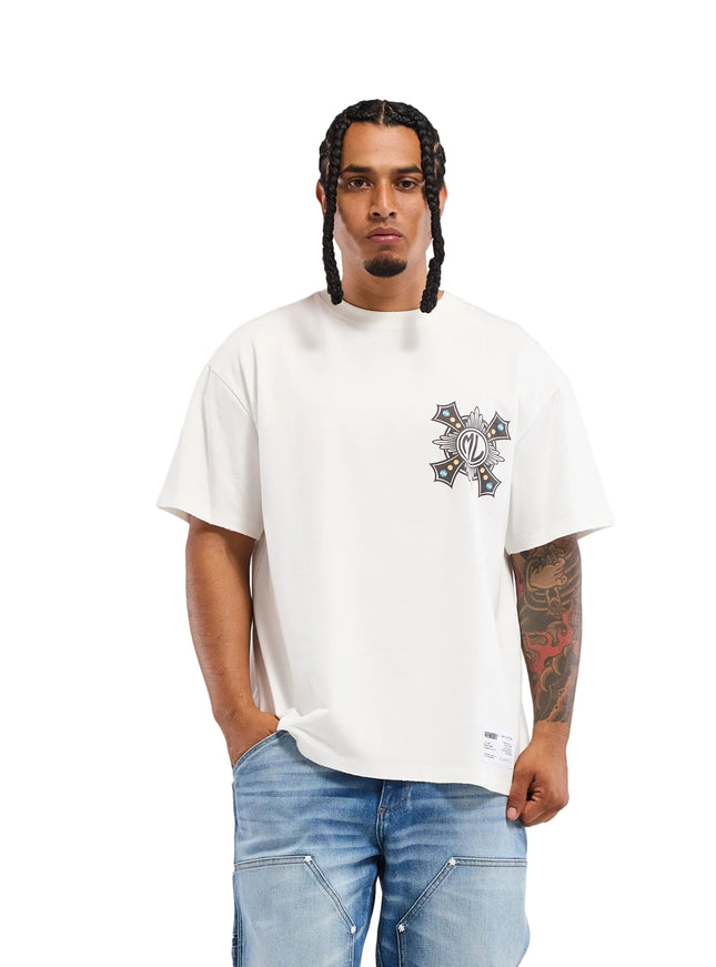 Memory Lane Cross Tee - White
