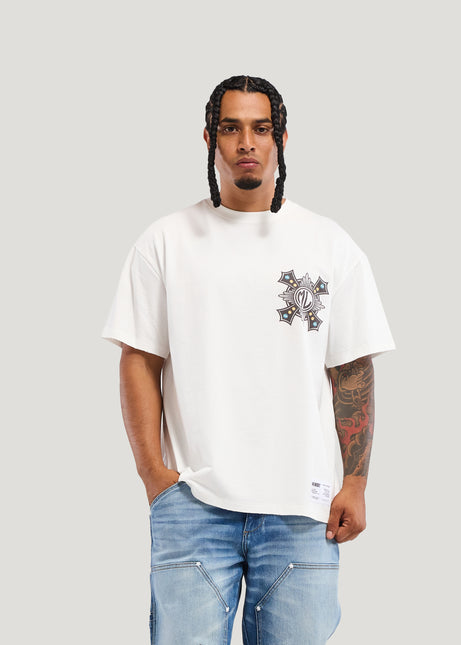 Memory Lane Cross Tee - White