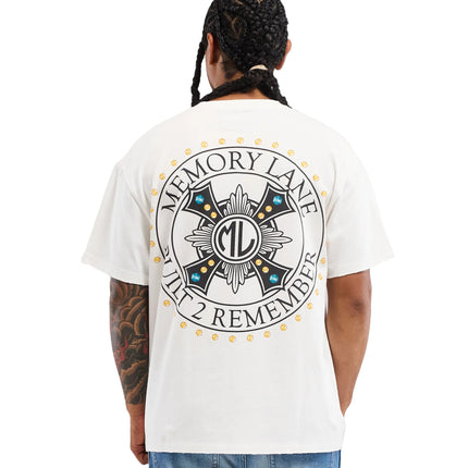 Memory Lane Cross Tee - White