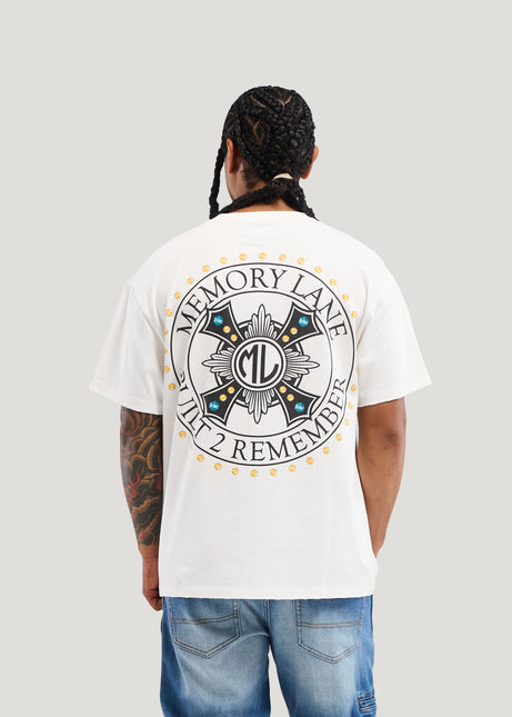Memory Lane Cross Tee - White