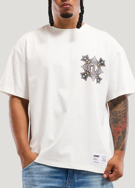 Memory Lane Cross Tee - White