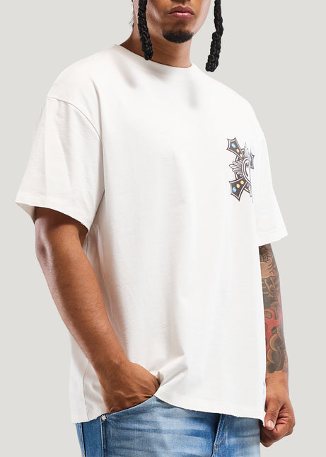 Memory Lane Cross Tee - White