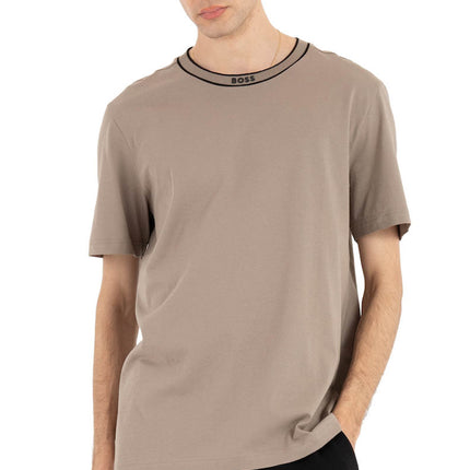Boss Green Logo Crewneck Tee - Brown