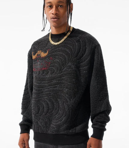 Jordan Craig Tapestry Crewneck - Black Dragon