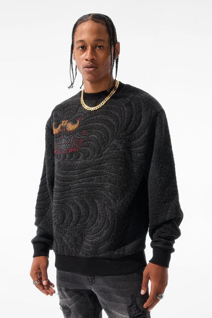 Jordan Craig Tapestry Crewneck - Black Dragon