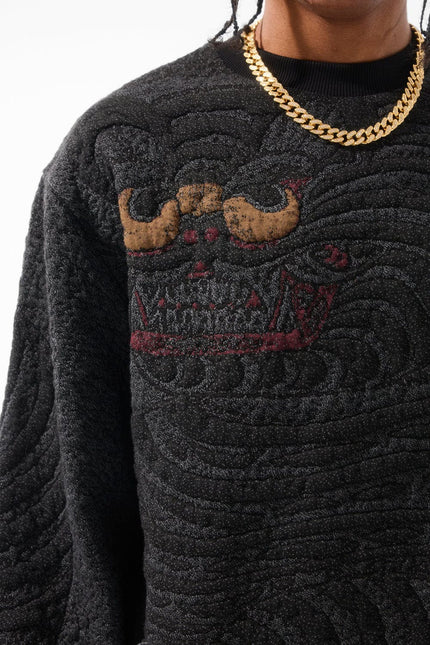 Jordan Craig Tapestry Crewneck - Black Dragon