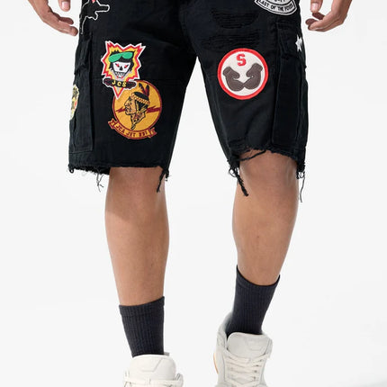 Jordan Craig War Angel Cargo Shorts - Black | Denim Exchange