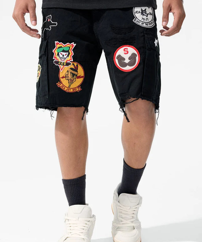 Jordan Craig War Angel Cargo Shorts - Black | Denim Exchange
