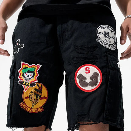 Jordan Craig War Angel Cargo Shorts - Black | Denim Exchange