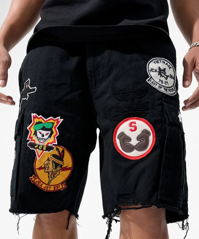 Jordan Craig War Angel Cargo Shorts - Black | Denim Exchange
