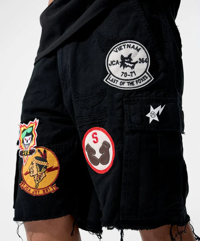 Jordan Craig War Angel Cargo Shorts - Black | Denim Exchange
