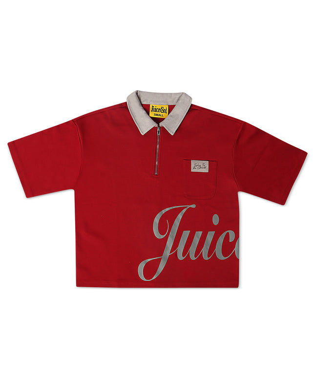 Juice God Clothing Quarter Zip Polo - Red