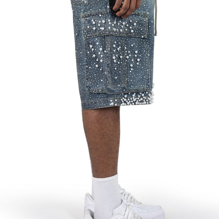 Rebel Denim Frosty Denim Jorts - Black Sand