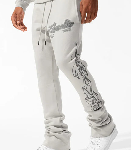 Jordan Craig Paradise Tour Fleece Stacked Joggers - Cement