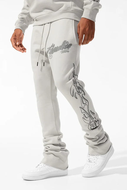 Jordan Craig Paradise Tour Fleece Stacked Joggers - Cement