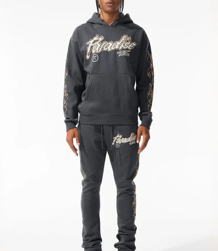 Jordan Craig Paradise Tour Fleece Stacked Joggers Charcoal Denim Exchange