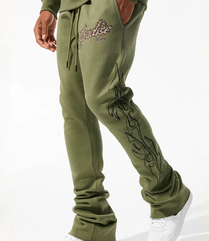 Jordan Craig Paradise Tour Fleece Stacked Joggers - Sage