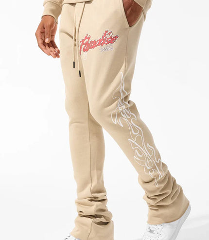 Jordan Craig Paradise Tour Fleece Stacked Joggers - Sand