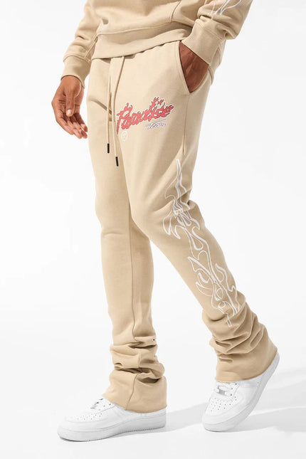 Jordan Craig Paradise Tour Fleece Stacked Joggers - Sand