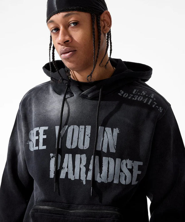 Jordan Craig Paradise Field Tech Cargo Hoodie - Black