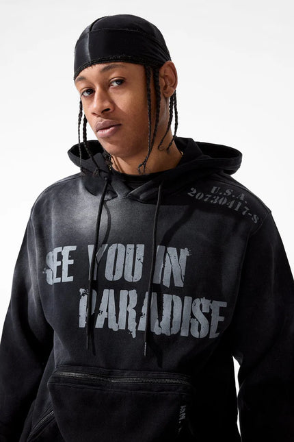 Jordan Craig Paradise Field Tech Cargo Hoodie - Black