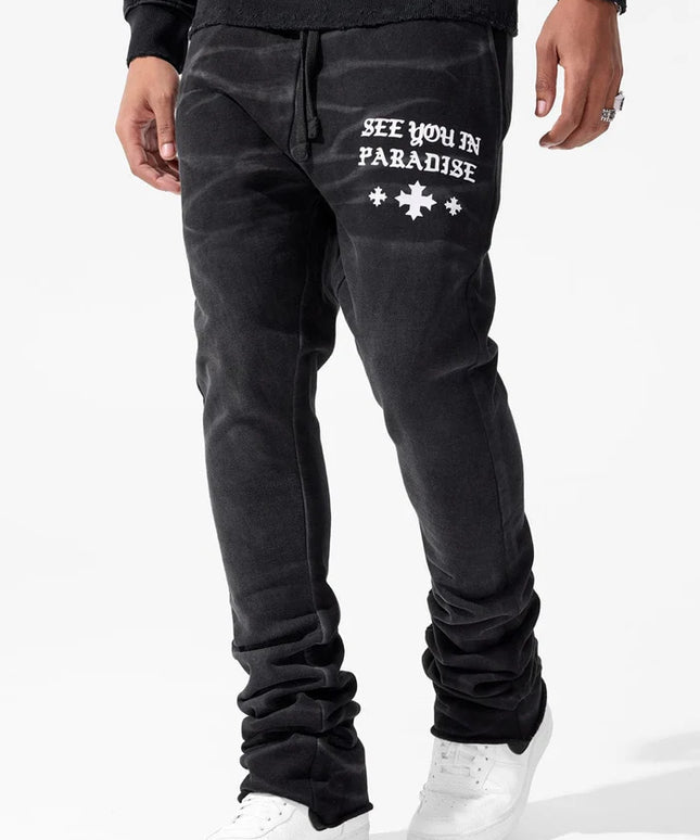Jordan Craig Stacked Sweatpants - Vintage Black