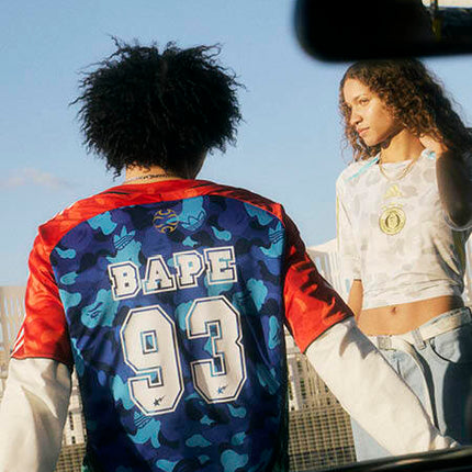 Adidas x Bape Mens Teamgeist Jersey - Blue/Red/Green