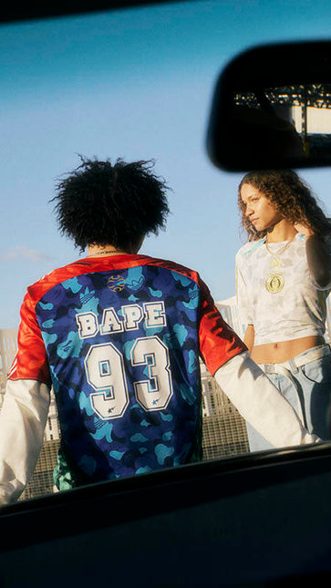 Adidas x Bape Mens Teamgeist Jersey - Blue/Red/Green