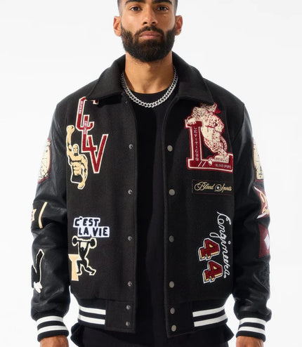 Jordan Craig Carpe Diem Varsity Jacket - Black