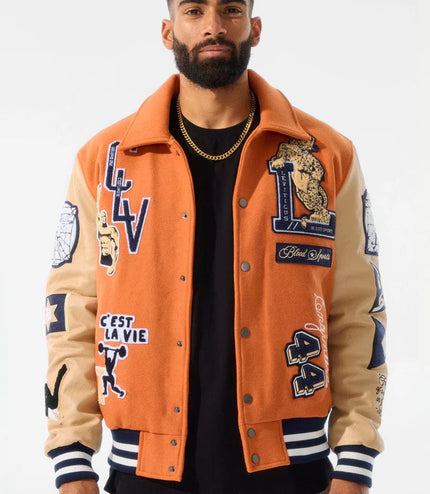 Jordan Craig Carpe Diem Varsity Jacket - Burnt Orange