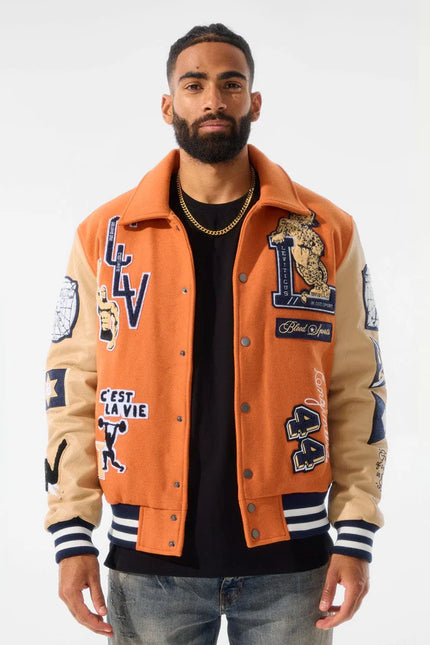 Jordan Craig Carpe Diem Varsity Jacket - Burnt Orange