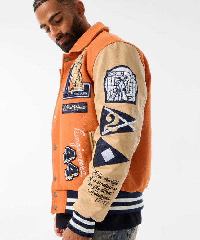 Jordan Craig Carpe Diem Varsity Jacket - Burnt Orange