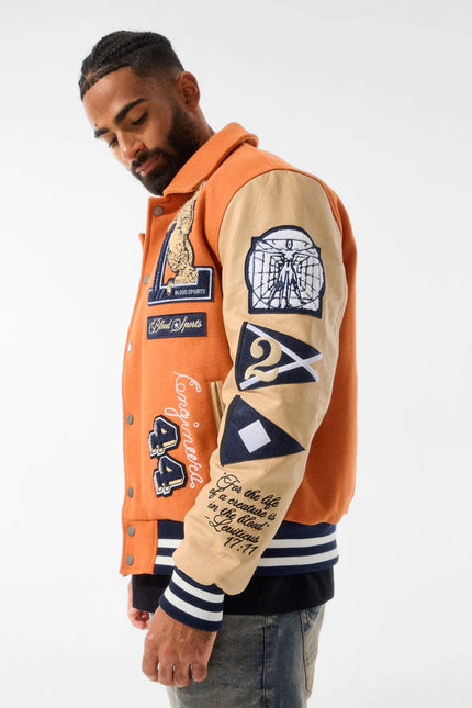 Jordan Craig Carpe Diem Varsity Jacket - Burnt Orange