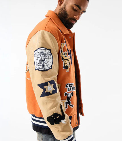 Jordan Craig Carpe Diem Varsity Jacket - Burnt Orange