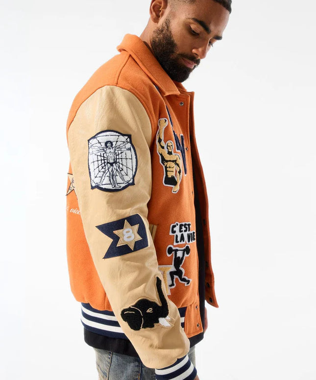 Jordan Craig Carpe Diem Varsity Jacket - Burnt Orange