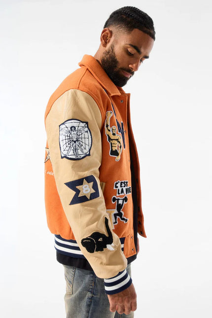 Jordan Craig Carpe Diem Varsity Jacket - Burnt Orange