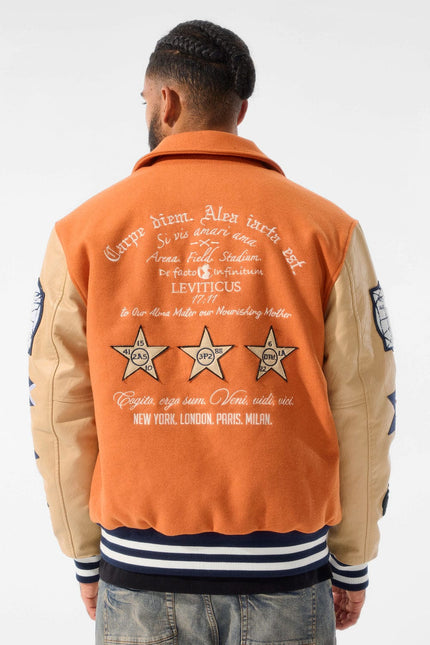 Jordan Craig Carpe Diem Varsity Jacket - Burnt Orange