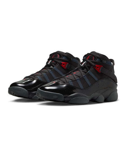 Air Jordan Mens 6 Rings - Black/Fire Red