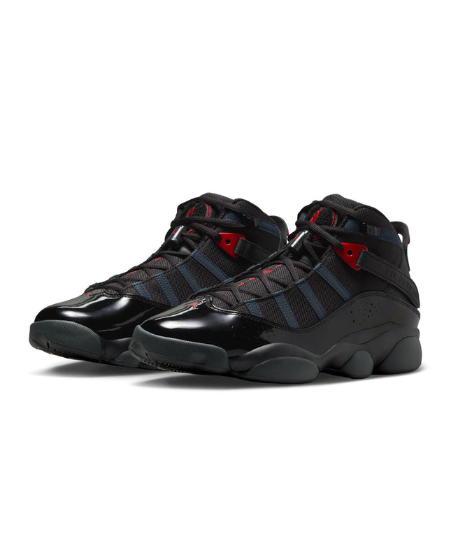 Air Jordan 6 Rings para hombre - Negro/Rojo fuego