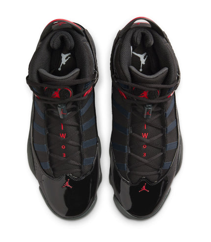 Air Jordan Mens 6 Rings - Black/Fire Red