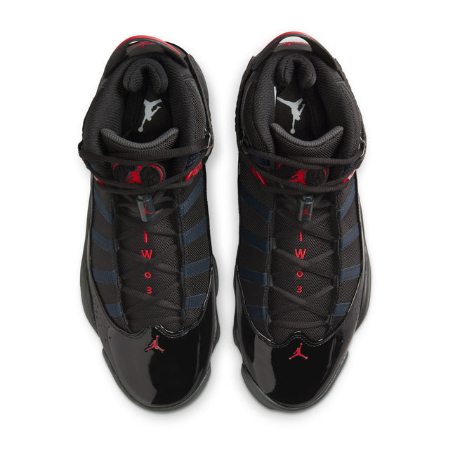 Air Jordan Mens 6 Rings - Black/Fire Red