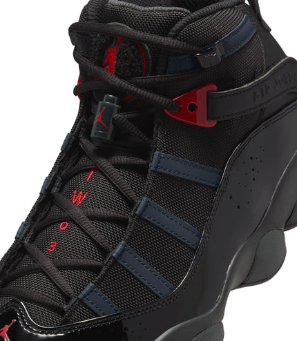 Air Jordan Mens 6 Rings - Black/Fire Red