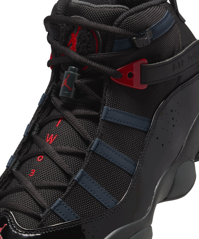 Air Jordan 6 Rings para hombre - Negro/Rojo fuego