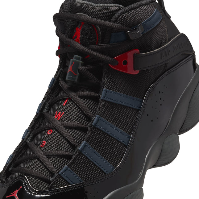 Air Jordan Mens 6 Rings - Black/Fire Red