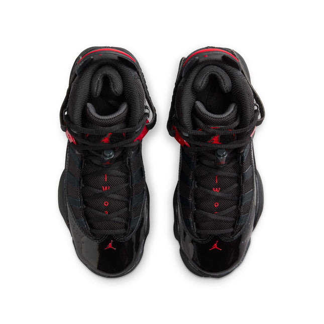 Air Jordan Big Kids 6 Rings - Black/Fire Red